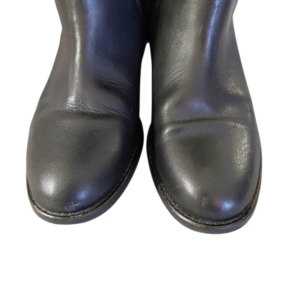 Madewell The Conor Black Riding Knee-High Black Leather Boots Size 6.5